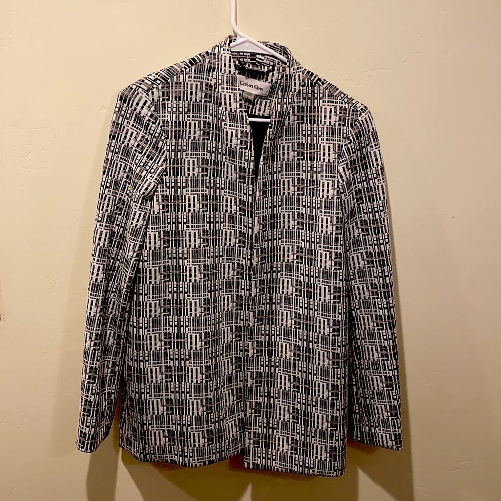 Calvin Klein- Black and white womens blazer